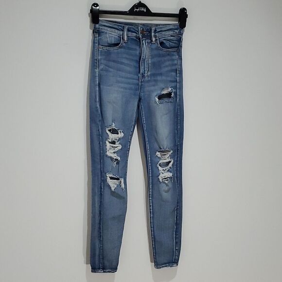 AMERICAN Eagle next level stretch 26x28 size 2 highest rise jeggings - Picture 3 of 8
